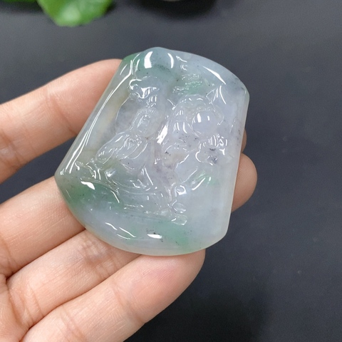 古玩玉器92天然翡翠觀音 總重20.044g拍賣,當前價格228元