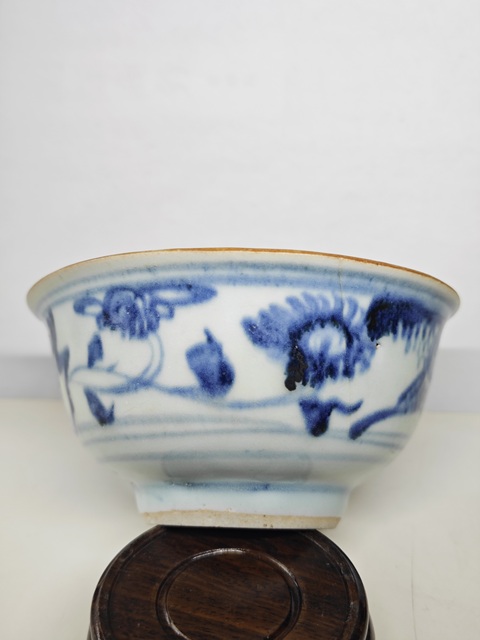 古玩陶瓷明早期青花山水云氣花卉紋茶碗拍賣,當前價格6789元