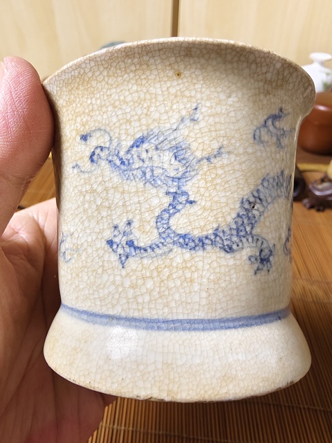 古玩陶瓷哥釉青花龍紋香爐拍賣，當前價格1980元