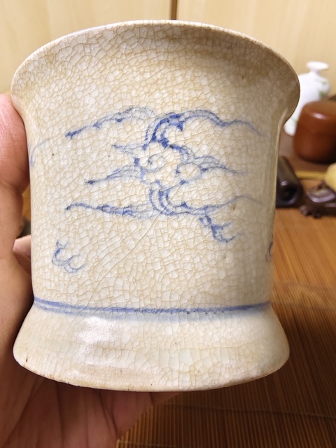 古玩陶瓷哥釉青花龍紋香爐拍賣，當前價格1980元