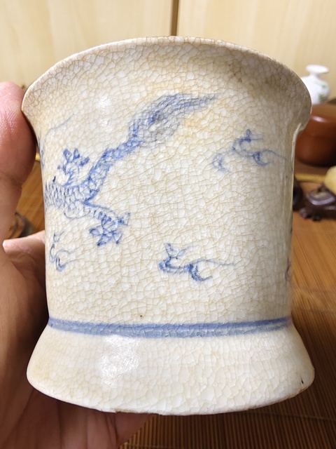 古玩陶瓷哥釉青花龍紋香爐拍賣，當前價格1980元