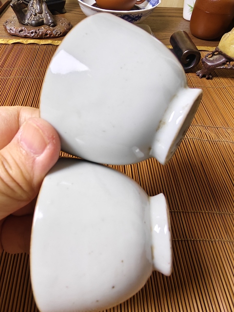 古玩陶瓷清晚 白釉仰鐘杯主人杯拍賣,當前價格98元