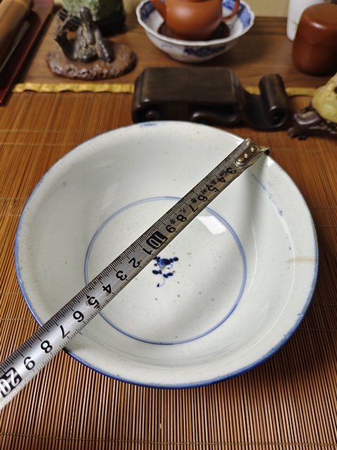 古玩陶瓷清雍乾如意靈芝紋青花碗拍賣,當前價格680元