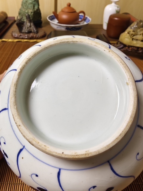 古玩陶瓷清雍乾如意靈芝紋青花碗拍賣,當前價格680元