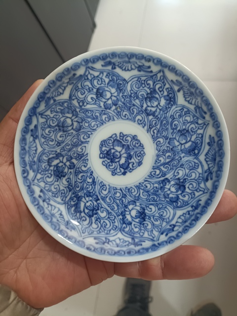 古玩陶瓷花卉紋青花盤拍賣，當前價格388元
