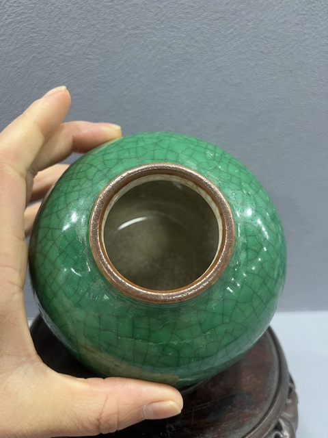 古玩陶瓷綠哥釉水盂拍賣(mài)，當(dāng)前價(jià)格6500元
