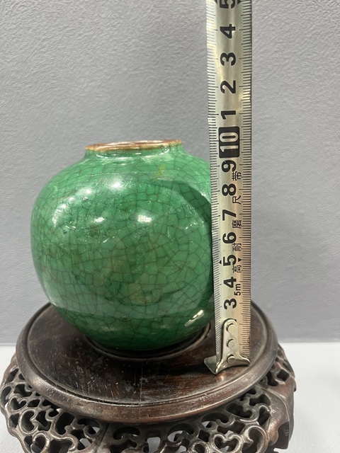 古玩陶瓷綠哥釉水盂拍賣(mài)，當(dāng)前價(jià)格6500元