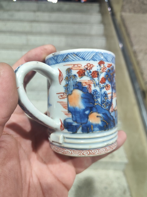 古玩陶瓷青花礬紅描金杯拍賣，當(dāng)前價(jià)格1600元