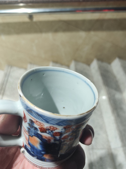 古玩陶瓷青花礬紅描金杯拍賣，當(dāng)前價(jià)格1600元