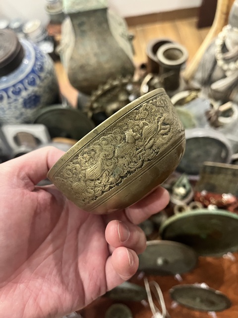 古玩雜項清代銅缽拍賣,當前價格299元