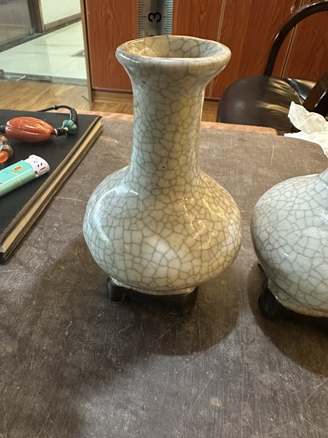 古玩陶瓷哥釉連座瓶拍賣，當前價格1900元