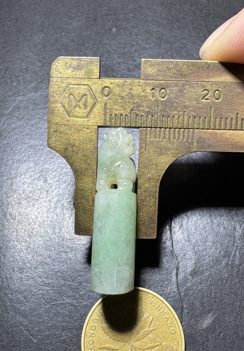 古玩玉器創匯期翡翠獸鈕章料拍賣，當前價格980元