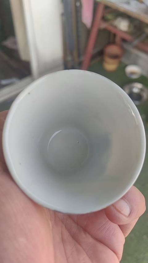 古玩陶瓷油粉彩仕女人物馬蹄杯拍賣，當前價格388元