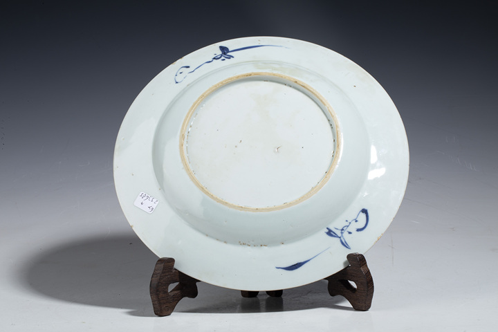 古玩陶瓷清康熙·青花洞石花竹紋折沿盤拍賣,當(dāng)前價(jià)格1980元