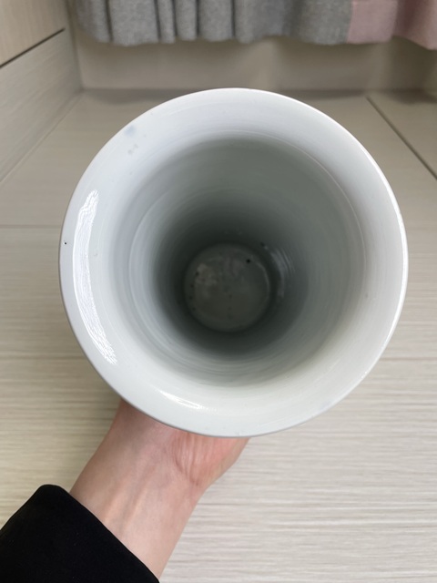 古玩陶瓷清道光 特大號(hào)青花雙龍穿花圖花觚拍賣，當(dāng)前價(jià)格4000元