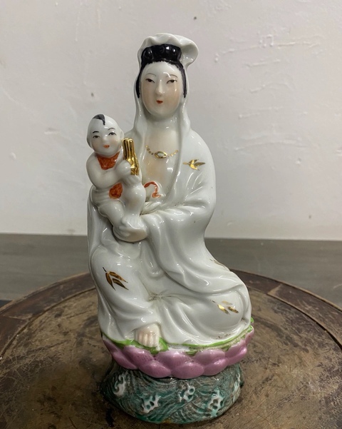 古玩陶瓷送子觀音拍賣，當前價格850元