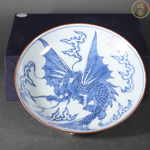 古玩陶瓷清早期 青花飛龍盤拍賣,當前價格8000元