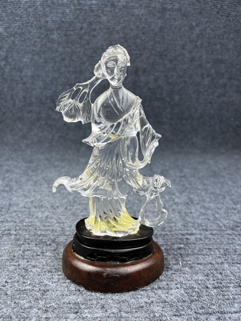 古玩雜項天然水晶侍女擺件拍賣，當前價格1988元