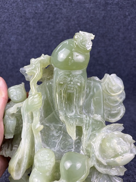 古玩玉器岫玉壽星擺件拍賣,當前價格888元