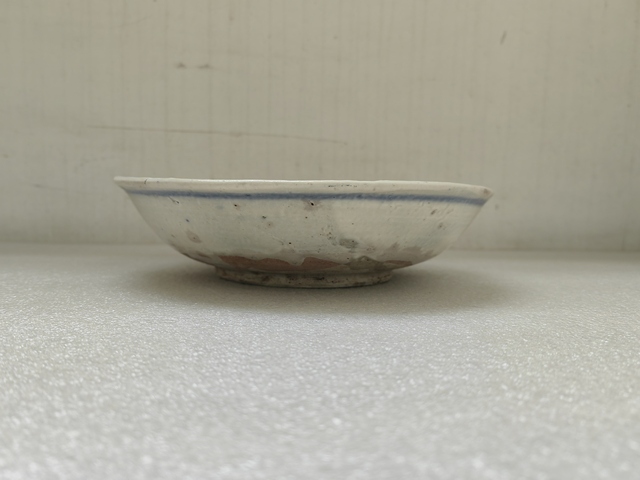 古玩陶瓷青花花卉紋深盤拍賣,當前價格680元