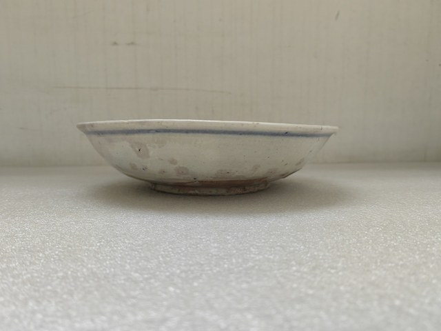 古玩陶瓷青花花卉紋深盤拍賣,當前價格680元