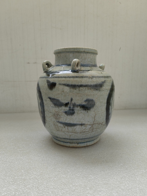 古玩陶瓷青花開光壽字紋四系茶壺拍賣，當前價格580元