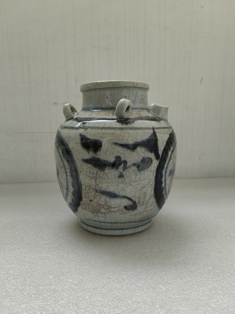 古玩陶瓷青花開光壽字紋四系茶壺拍賣，當前價格580元