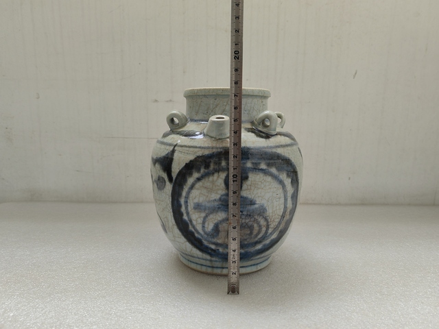 古玩陶瓷青花開光壽字紋四系茶壺拍賣，當前價格580元