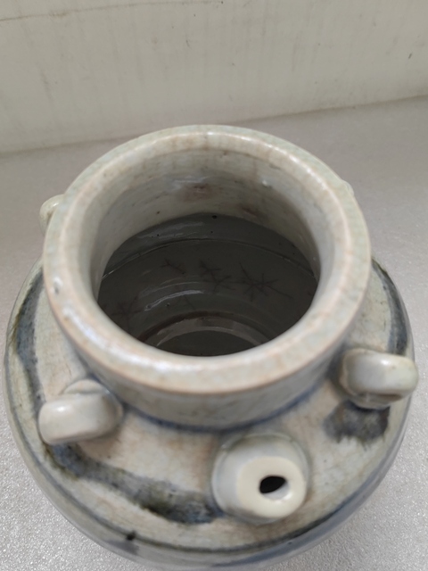 古玩陶瓷青花開光壽字紋四系茶壺拍賣，當前價格580元