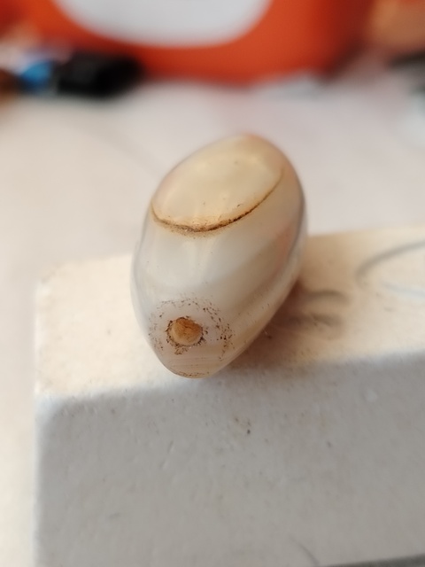 古玩玉器特價大尺寸帶雙眼天然纏絲瑪瑙珠拍賣,當前價格188元