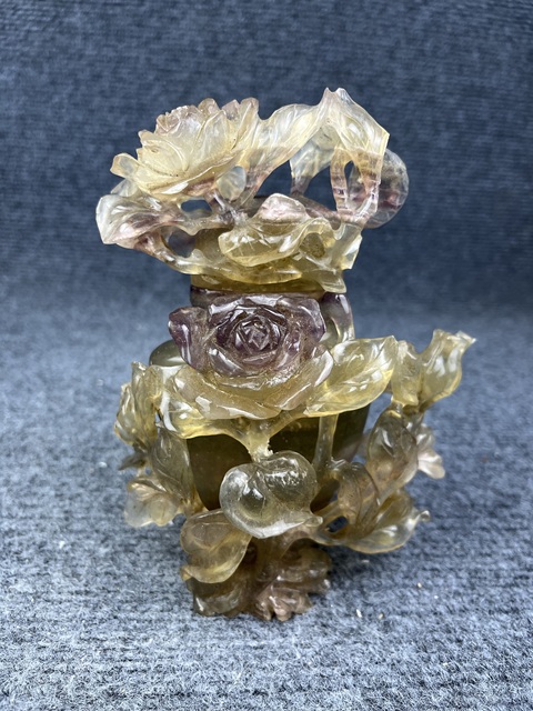 古玩雜項芙蓉石花瓶擺件拍賣，當前價格1388元