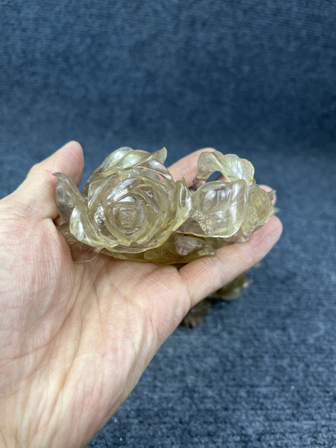 古玩雜項芙蓉石花瓶擺件拍賣，當前價格1388元