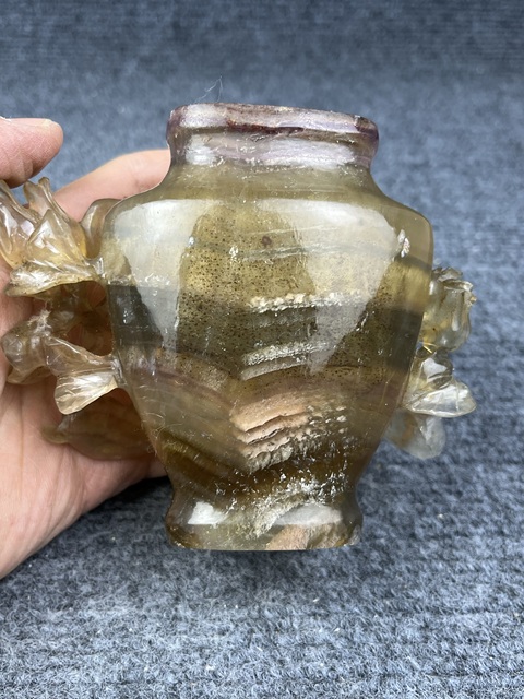 古玩雜項芙蓉石花瓶擺件拍賣，當前價格1388元
