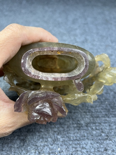 古玩雜項芙蓉石花瓶擺件拍賣，當前價格1388元