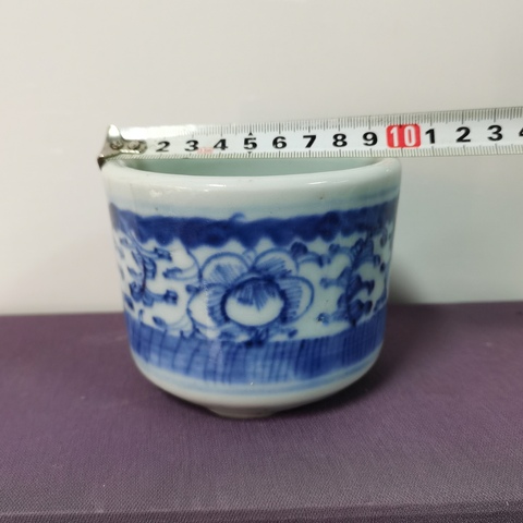 古玩陶瓷清中期青花淡描花卉紋香爐拍賣,當前價格1660元