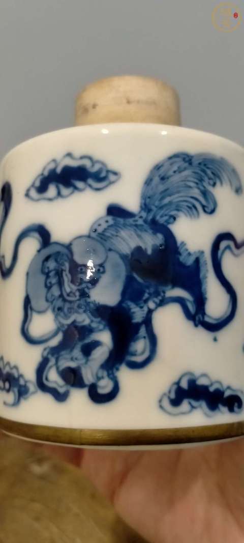 古玩陶瓷晚清名家細路青花茶葉罐拍賣，當前價格3180元