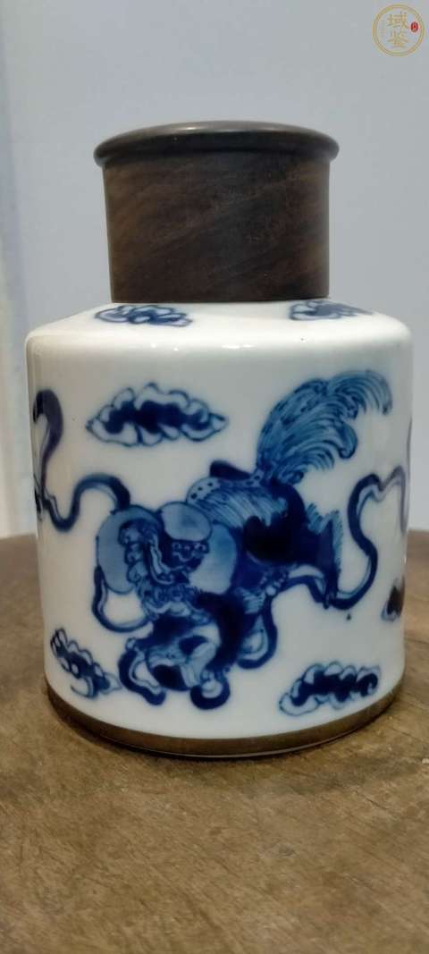 古玩陶瓷晚清名家細路青花茶葉罐拍賣，當前價格3180元
