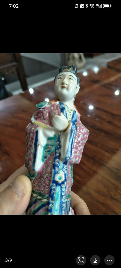 古玩陶瓷晚清民國(guó)粉彩人物塑像拍賣,當(dāng)前價(jià)格1200元