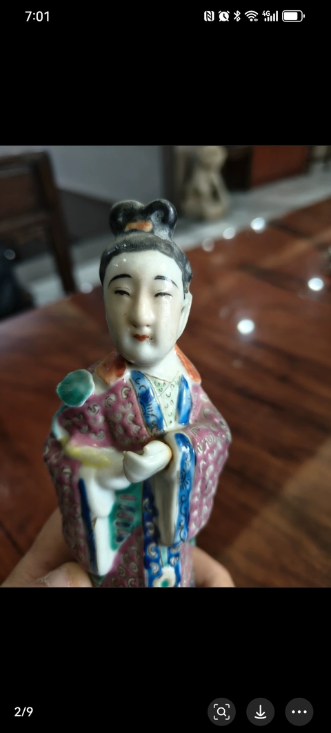 古玩陶瓷晚清民國(guó)粉彩人物塑像拍賣,當(dāng)前價(jià)格1200元