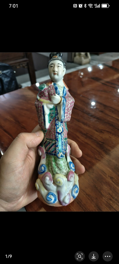古玩陶瓷晚清民國(guó)粉彩人物塑像拍賣,當(dāng)前價(jià)格1200元