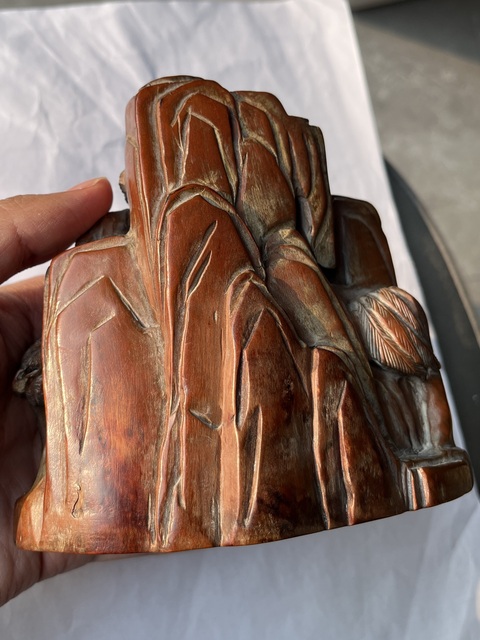 古玩雜項黃楊木雕人物故事山子拍賣,當前價格688元