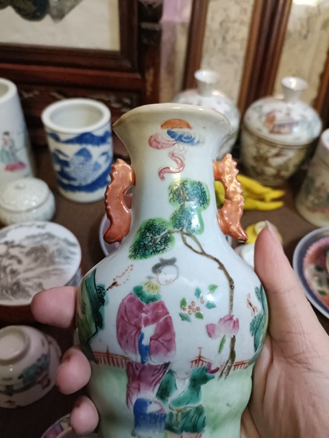 古玩陶瓷乾隆粉彩壁瓶拍賣，當前價格4888元