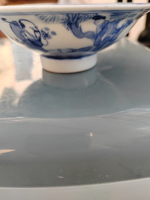 古玩陶瓷康熙三星高照圖青花折沿碗拍賣,當(dāng)前價(jià)格1999元