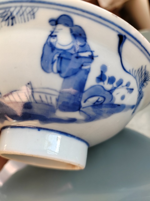 古玩陶瓷康熙三星高照圖青花折沿碗拍賣,當(dāng)前價(jià)格1999元