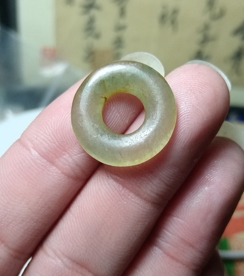 古玩玉器清代天然翡翠雕“平安扣”拍賣,當前價格268元