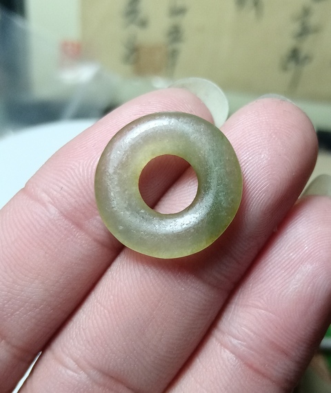 古玩玉器清代天然翡翠雕“平安扣”拍賣,當前價格268元