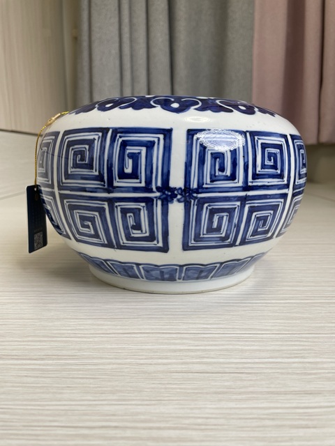 古玩陶瓷清中晚·青花夔龍紋大水洗拍賣,當前價格14000元