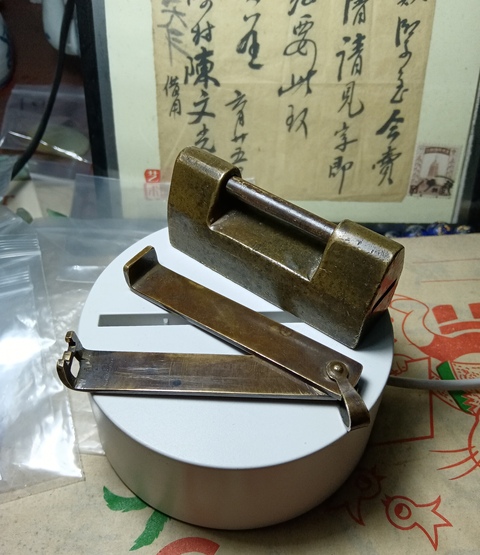 古玩雜項清未民初銅鎖拍賣，當前價格380元