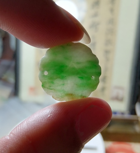 古玩玉器清代天然翡翠花片拍賣,當(dāng)前價(jià)格580元