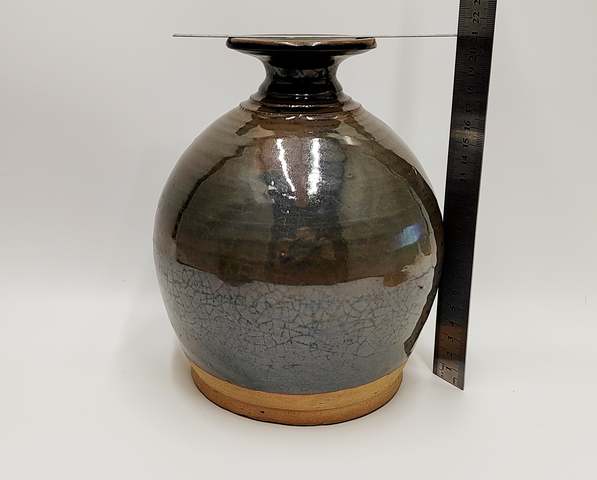 古玩陶瓷清·醬釉撇口瓶拍賣，當前價格3000元